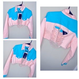 Ripped Half Jean Jacket